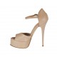 Escarpin ouvert avec courroie pour femmes en cuir rose poudre avec plateforme et talon 13 - Pointures disponibles:  42
