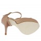 Escarpin ouvert avec courroie pour femmes en cuir rose poudre avec plateforme et talon 13 - Pointures disponibles:  42