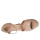 Scarpa aperta da donna con cinturino in pelle rosa cipria con plateau e tacco 13 - Misure disponibili: 42, 46
