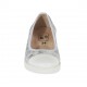 Escarpin pour femmes en cuir verni blanc et cuir imprimé lamé argent talon compensé 4 - Pointures disponibles:  42