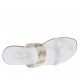 Chanclas de dedo blancas con estrases multicolores para mujer tacon 2 - Tallas disponibles:  42, 43