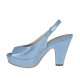 Woman's glittered light blue platform sandal heel 9 - Available sizes:  31, 32, 34