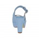 Woman's glittered light blue platform sandal heel 9 - Available sizes:  31, 32, 34
