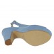 Woman's glittered light blue platform sandal heel 9 - Available sizes:  31, 32, 34