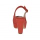 Sandale rouge scintillant pour femmes avec plateforme et talon 9 - Pointures disponibles:  32, 34