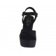 Sandalia para mujer imprimida negra con cinturon, plataforma y cuña 11 cubierta - Tallas disponibles:  42