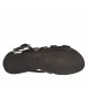 Scarpa aperta da donna con cerniera e fibbia in pelle nera e nabuk stampato nero tacco 1 - Misure disponibili: 33
