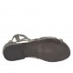 Scarpa aperta da donna con cerniera in nabuk grigio e pelle stampata laminata argento tacco 1 - Misure disponibili: 33