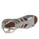 Scarpa aperta da donna con cerniera in nabuk grigio e pelle stampata laminata argento tacco 1 - Misure disponibili: 33