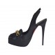 Chanel da donna con plateau, catena e frange in pelle nera tacco 12 - Misure disponibili: 31, 42