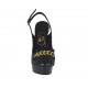 Chanel da donna con plateau, catena e frange in pelle nera tacco 12 - Misure disponibili: 31, 42