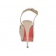 Slingback für Damen mit Plateau, Kette und Fransen aus puderrosafarbenem Leder Absatz 12 - Verfügbare Größen:  31