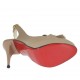 Slingback für Damen mit Plateau, Kette und Fransen aus puderrosafarbenem Leder Absatz 12 - Verfügbare Größen:  31