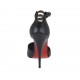 Scarpa aperta da donna con cinturino alla caviglia in pelle nera e laminata canna di fucile tacco 11 - Misure disponibili: 34, 42
