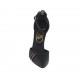 Scarpa aperta da donna con cinturino alla caviglia in pelle nera e laminata canna di fucile tacco 11 - Misure disponibili: 34, 42