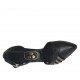 Scarpa aperta da donna con cinturino alla caviglia in pelle nera e laminata canna di fucile tacco 11 - Misure disponibili: 34, 42, 45