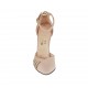 Scarpa aperta da donna con cinturino alla caviglia in pelle rosa e laminata platino tacco 11 - Misure disponibili: 42