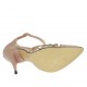 Scarpa aperta da donna con cinturino alla caviglia in pelle rosa e laminata platino tacco 11 - Misure disponibili: 42