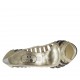 Scarpa aperta da donna in pelle nera e pelle laminata platino tacco 10 - Misure disponibili: 31