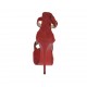 Scarpa aperta da donna con cinturino e plateau in camoscio rosso tacco 12 - Misure disponibili: 42