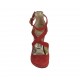 Scarpa aperta da donna con cinturino e plateau in camoscio rosso tacco 12 - Misure disponibili: 42