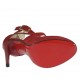 Scarpa aperta da donna con cinturino e plateau in camoscio rosso tacco 12 - Misure disponibili: 42