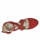 Scarpa aperta da donna con cinturino e plateau in camoscio rosso tacco 12 - Misure disponibili: 42