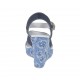 Sandalo da donna in pelle blu e bianca e tessuto jeans con cinturino e plateau con zeppa 9 - Misure disponibili: 42, 44