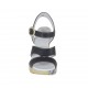 Sandalo da donna in pelle nera e stampata floreale con cinturino e plateau con zeppa 9 - Misure disponibili: 42, 43