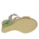 Sandalo da donna in pelle bianca e beige e stampata floreale con cinturino e plateau con zeppa 9 - Misure disponibili: 43