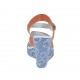 Sandale pour femmes en cuir brun et blanc et tissu denim avec courroie, plateforme et talon compensé 9 - Pointures disponibles:  31, 33, 34, 42, 43, 44, 45
