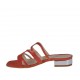 Mule ouvert pour femmes en daim imprimé rouge scintillant et cuir verni argent talon 2 - Pointures disponibles:  32, 42