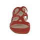 Sabot aperto da donna in camoscio stampato glitterato rosso e vernice argento tacco 2 - Misure disponibili: 32, 42, 43
