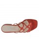 Sabo abierto para mujer en gamuza imprimida rojo brillante y charol plateado tacon 2 - Tallas disponibles:  32, 42