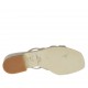 Woman's open mule in beige glittered printed suede and silver patent leather heel 2 - Available sizes:  42