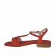 Woman's strap sandal in glittered and red suede heel 2 - Available sizes:  32