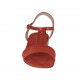 Woman's strap sandal in glittered and red suede heel 2 - Available sizes:  32