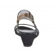 Sandalo da donna in pelle nera e laminata rame con ricamo zeppa 3 - Misure disponibili: 43