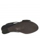 Sandalo da donna in pelle nera e laminata rame con ricamo zeppa 3 - Misure disponibili: 43