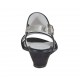 Sandalo da donna in pelle nera e laminata argento con ricamo zeppa 3 - Misure disponibili: 42, 43