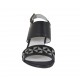 Sandalo da donna in pelle nera e laminata argento con ricamo zeppa 3 - Misure disponibili: 42, 43, 45, 46