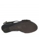 Sandalo da donna in pelle nera e laminata argento con ricamo zeppa 3 - Misure disponibili: 42, 43, 45, 46