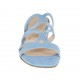 Sabot aperto da donna in camoscio stampato glitterato azzurro e vernice argento tacco 2 - Misure disponibili: 32, 42