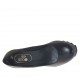Decolté da donna con zeppa e plateau rivestiti in pelle nera zeppa 9 - Misure disponibili: 42