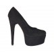 Decolté da donna con plateau in camoscio nero con tacco 13 - Misure disponibili: 31, 32