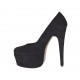 Decolté da donna con plateau in camoscio nero con tacco 13 - Misure disponibili: 31