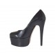 Decolté da donna con plateau in pelle nera tacco 13 - Misure disponibili: 31