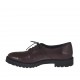 Zapato derby para mujer con cordones en piel granate tacon 3 - Tallas disponibles:  42, 46