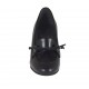 Zapato cerrado para mujer con cordon en piel negra tacon 7 - Tallas disponibles:  43