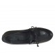 Woman's closed shoe with lace in black leather heel 7 - Available sizes:  43